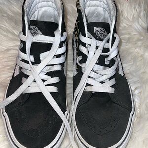 Kids Vans Black and Leopard Print High-Tops